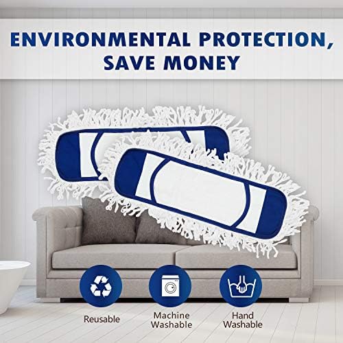 Eyliden Mop Pads 2 Pack Blue for Hardwood Floor Cleaning