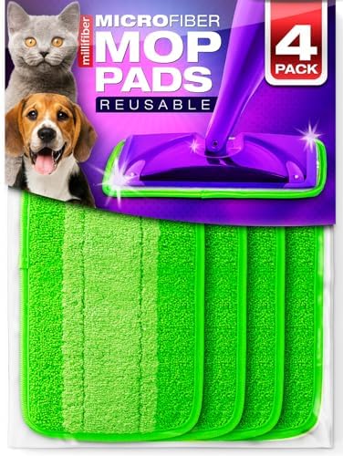 Millifiber Reusable Mop Pads 4 Pack - Eco-Friendly Swiffer WetJet Refill
