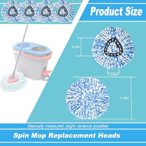 12 Pack Spin Mop Replacement Heads for RinseClean 2-Tank System