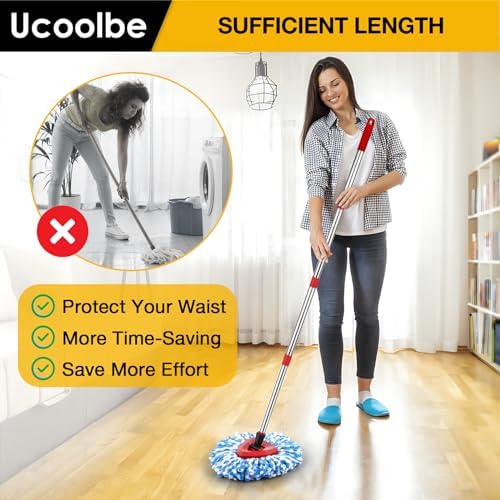 Ucoolbe Spin Mop Replacement Set for O Cedar RinseClean 2 Tanks