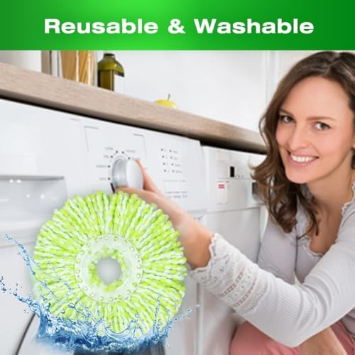 3 Pack Microfiber Mop Head Replacements for Libman Spin Mop
