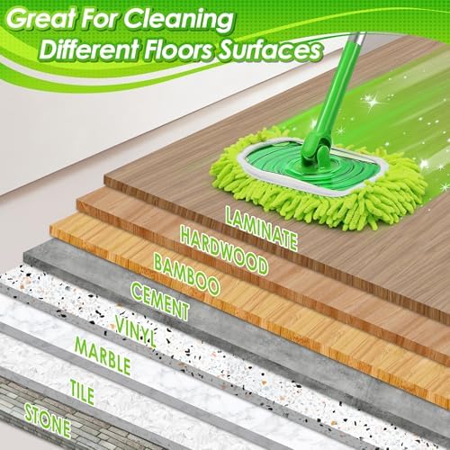 JEHONN Reusable Microfiber Mop Pads 4 Pack for Swiffer Sweeper