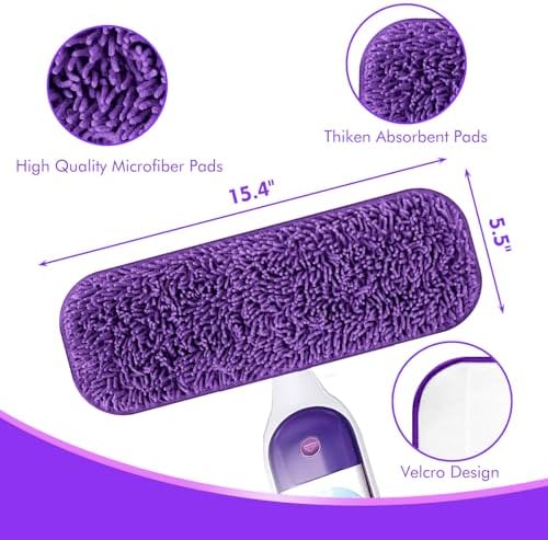 Yicotira Reusable Power Mop Refill Pads 3 Pack