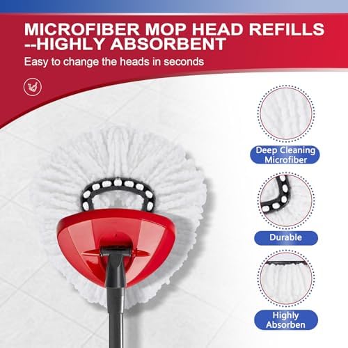 BywoBywo Upgraded Scrub Brush Mop Replacement Set 7 Pack