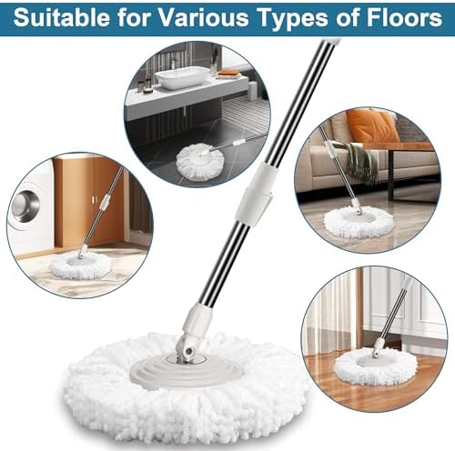 6 Pack Mop Head Replacements for RinseWise and FunClean Spin Mops