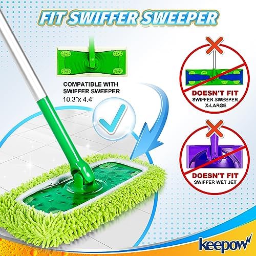 KEEPOW Reusable Microfiber Mop Pads 8 Pack