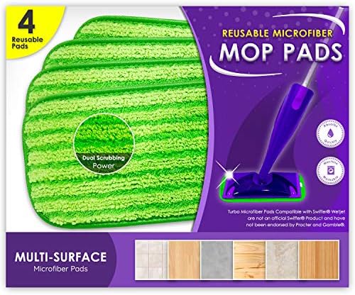 Turbo Microfiber Reusable Floor Mop Pads 2 Pack