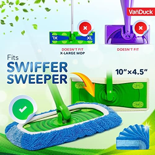 VanDuck Reusable Heavy Duty Mop Pads 2 Pack - Swiffer Compatible