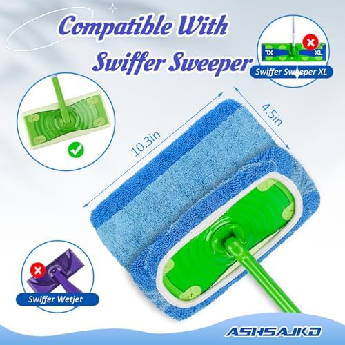 8 Pack Reusable Mop Pad for Swiffer Sweeper