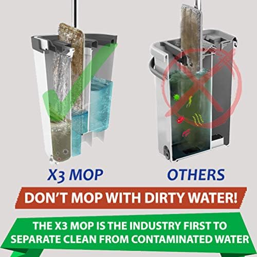 TopTier Products X3 Mop Replacement Microfiber Pads 4 Pack