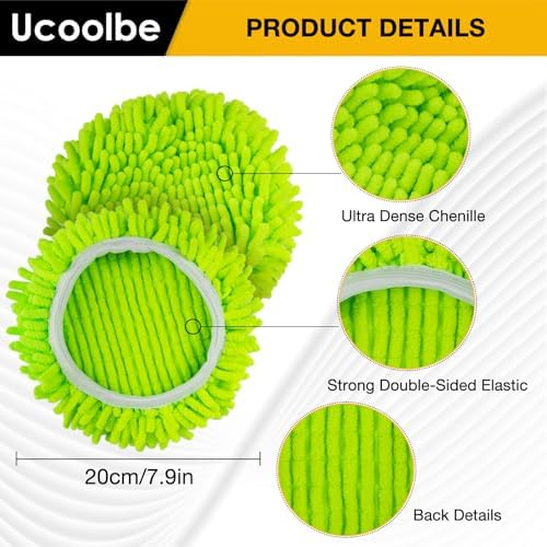 Ucoolbe Chenille Mop Head Refill 3 Pack for O Cedar EasyWring