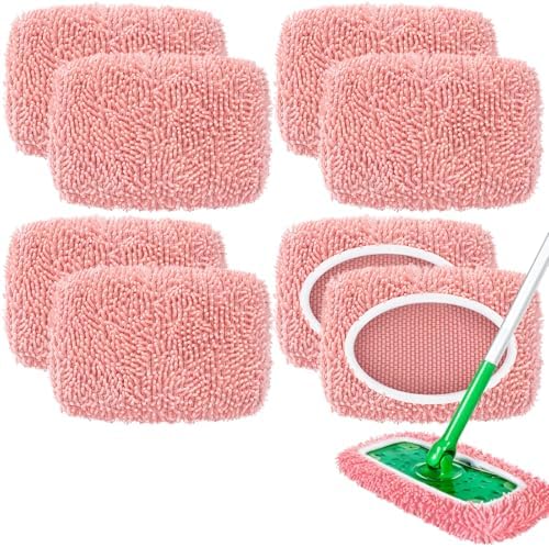 8 Pack Reusable Mop Pads for Swiffer Sweeper - Pink
