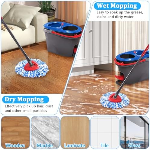 NICEMOVIC 4-Pack Mop Heads for O-Ceda RinseClean 2-Tank System