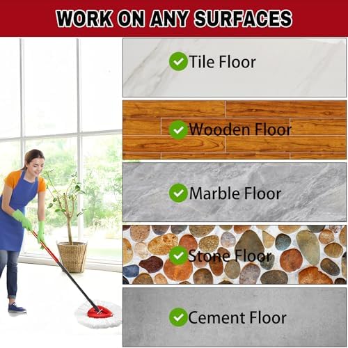 SUOSEC Spin Mop Replacement Heads 6Pack - Machine Washable Easy to Replace