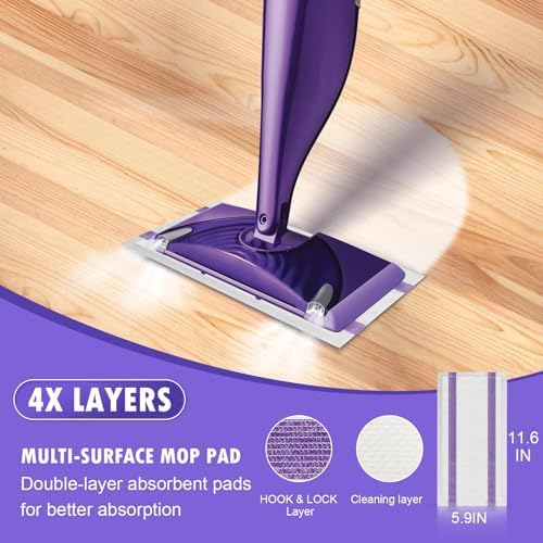Bisenkud 48 Count Wetjet Pad Refills for Swiffer Wet Jet