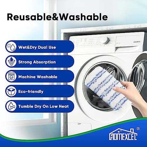 HOMEXCEL Reusable Microfiber Mop Pads 4 Pack