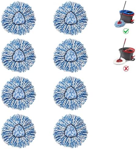 BonusLife 8-Pack Mop Head for RinseClean 2-Tank Spin Mop System