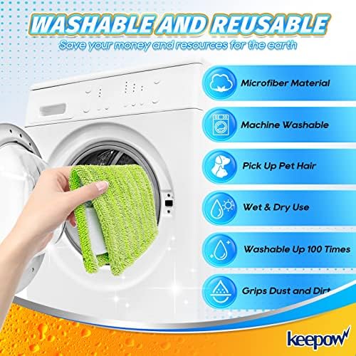 KEEPOW Reusable Mop Pads for Swiffer Sweeper Mop 6 Pack 1