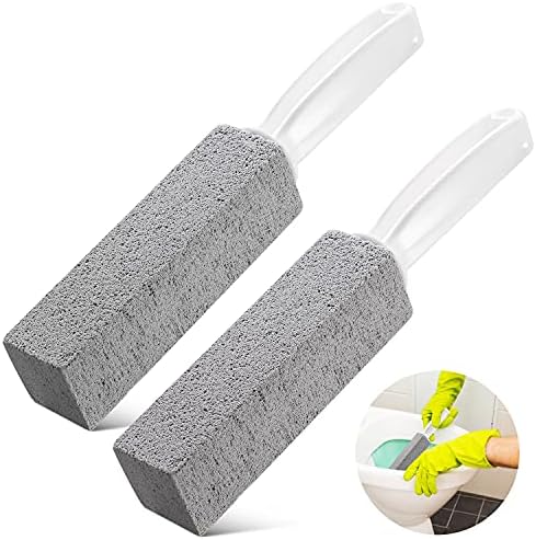 2 Pack Toilet Cleaner Pumice Stone with Ergonomic Handle