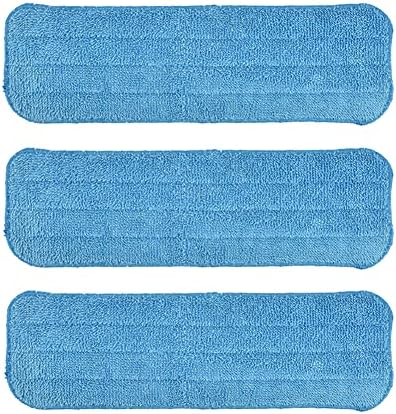Layers 18 Inch Microfiber Mop Refills - 3 Pack Reusable Velcro Mop Heads