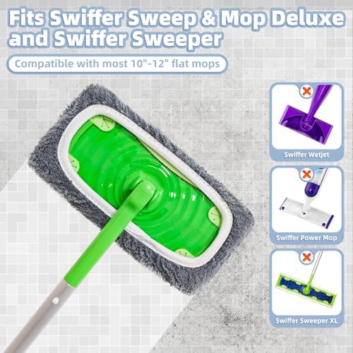 LOVECO Reusable Mop Pads Refill for Swiffer 6 Grey Pack