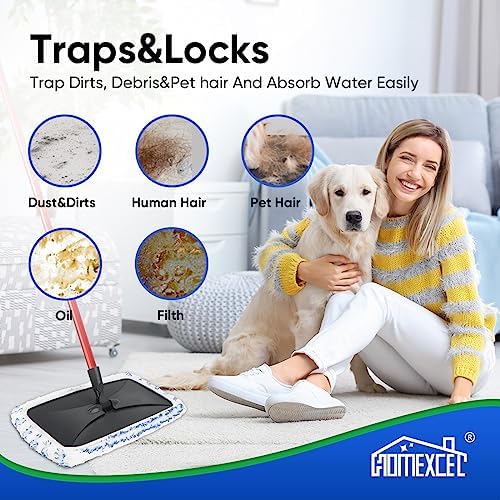 HOMEXCEL Reusable Microfiber Mop Pads 4 Pack