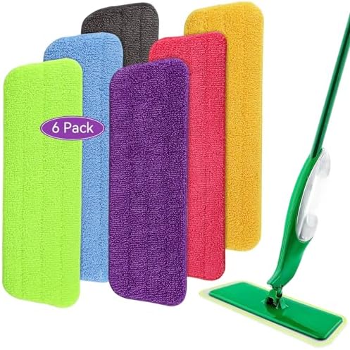 GreeSuit 6 Pack Microfiber Mop Pads for Libman Freedom Spray Mop