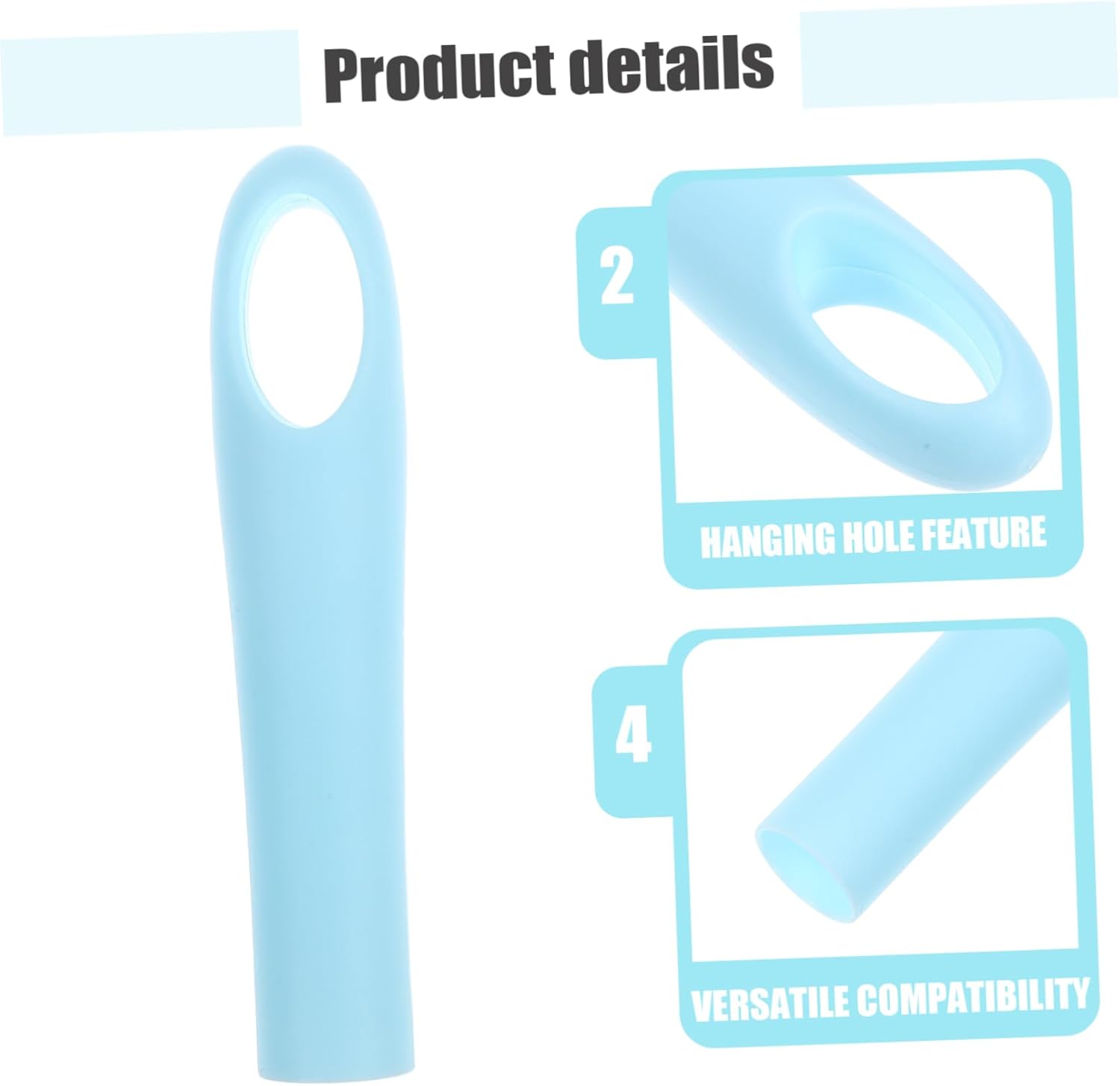 4Pcs Broom Handle End Caps with Anti-Slip Grip and Hanging Hole