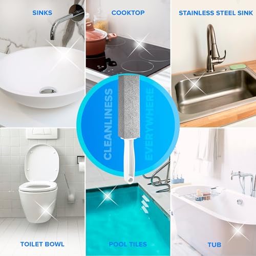 DISIWENE Pumice Stone Toilet Cleaner with Handle 4 Pack