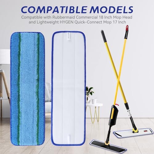 Upgraded Microfiber Mop Pads for Rubbermaid 18 Inch Mops 8 Pack