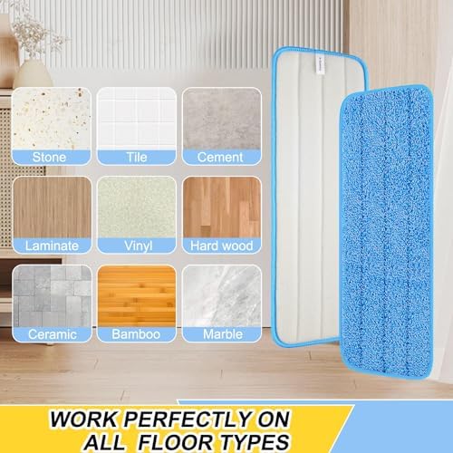 8 Pack 165 Inch Reusables Mop Pads for Bona System