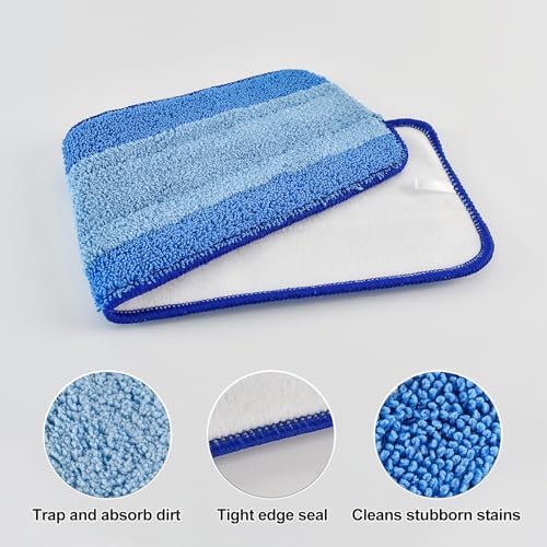 Yuunaie 3 Pack 18 Inch Microfiber Mop Replacement Pads for Bona