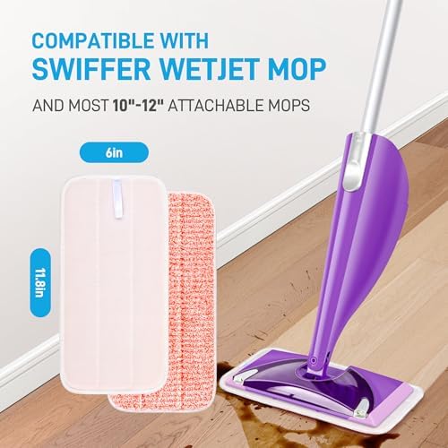 Bvhonwe 8 Pack Reusable Swiffer Wet Jet Mop Pads