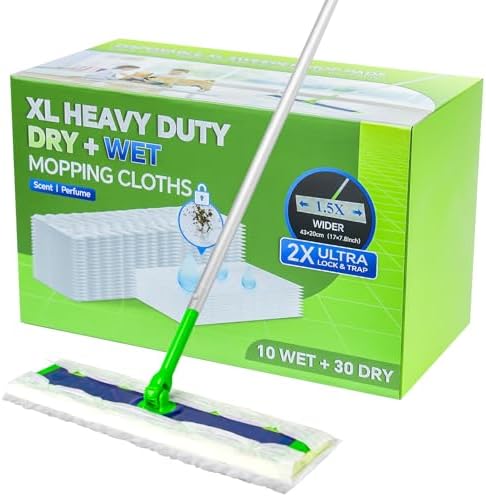 SAUAUSUN 40 Count XL Mop Pad Refills for Swiffer XL