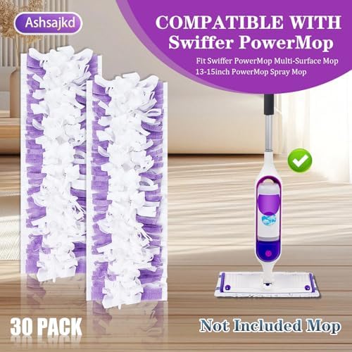 30 Pack Swiffer Power Mop Refills - Purple Multi-Surface Cleaning Pads