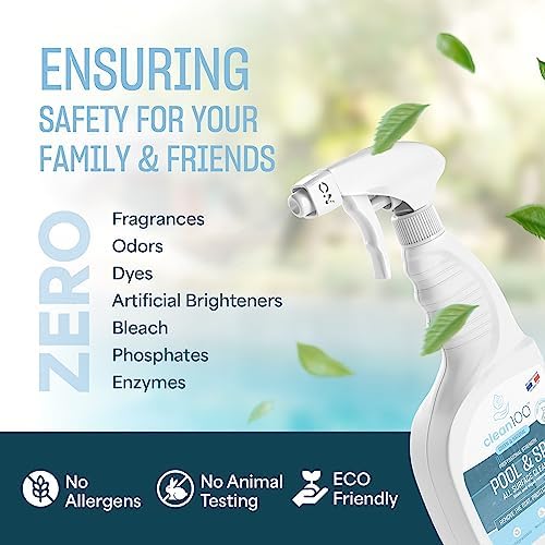 Clean100 Natural Pool Spa Cleaner Spray 254 Fl Oz