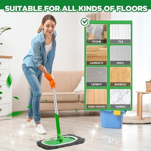 Febsow Reusable Microfiber Mop Pads 4PCS for Swiffer Sweeper