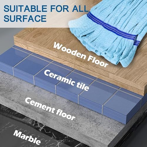 2 Pack Heavy Duty Microfiber Mop Heads - 400GSM Industrial Wet Mop Refills