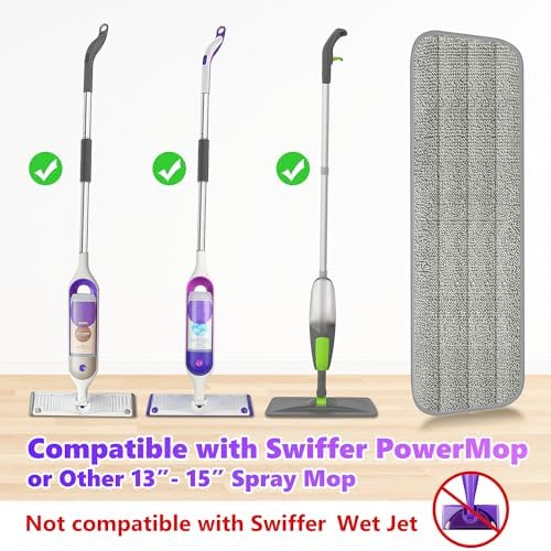 6 Pack Reusable Mop Pads for Swiffer PowerMop and All Floors