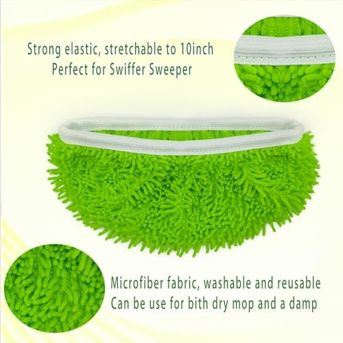 Febsow 8PCS Reusable Microfiber Mop Pads