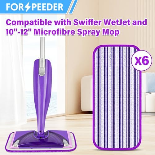 FORSPEEDER 6 Pack Reusable Mop Pads for Swiffer WetJet 1