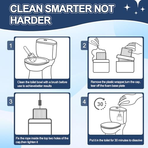 Msvvko Toilet Bowl Cleaner Tablets in Bottles 6 Pack 2300 Flushes Each