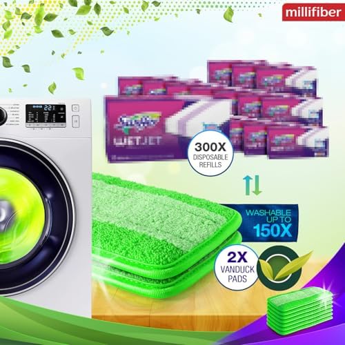 Millifiber Reusable Mop Pads for Swiffer WetJet 2 Pack - Eco-Friendly