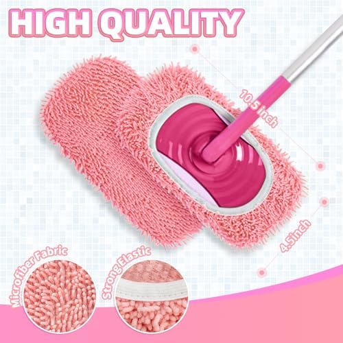8 Pack Reusable Mop Pads for Swiffer Sweeper - Pink