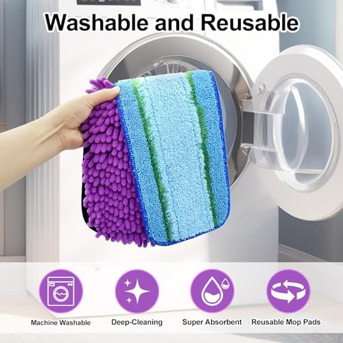 DLAIMI 6 Pack Pet Hair Microfiber Mop Pads Set