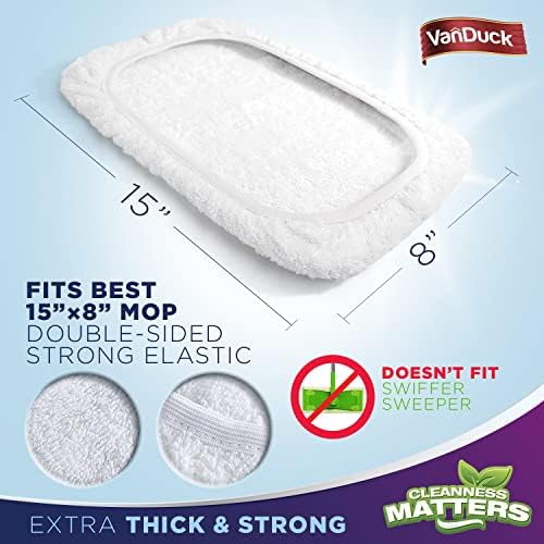 VanDuck 15x8 inch Terry Cloth Mop Refills 4-Pack 1