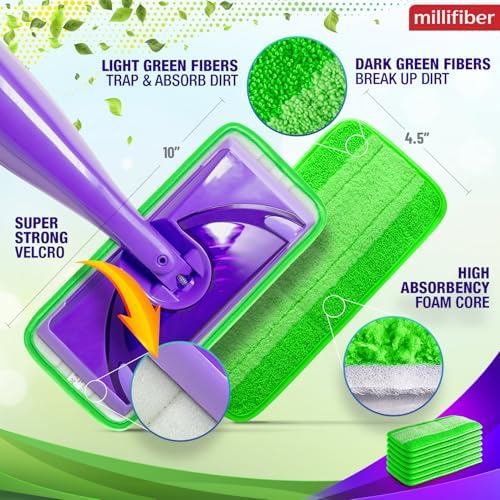 Millifiber Reusable Mop Pads for Swiffer WetJet 2 Pack - Eco-Friendly