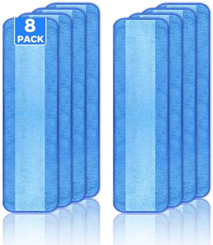 8-Pack Microfiber Mop Pads for Bona Mop Washable Reusable