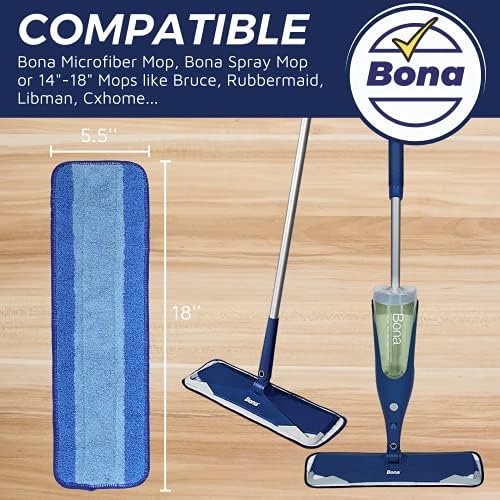 F Flammi 6 Pack Microfiber Mop Pads for Bona Spray Mop 1