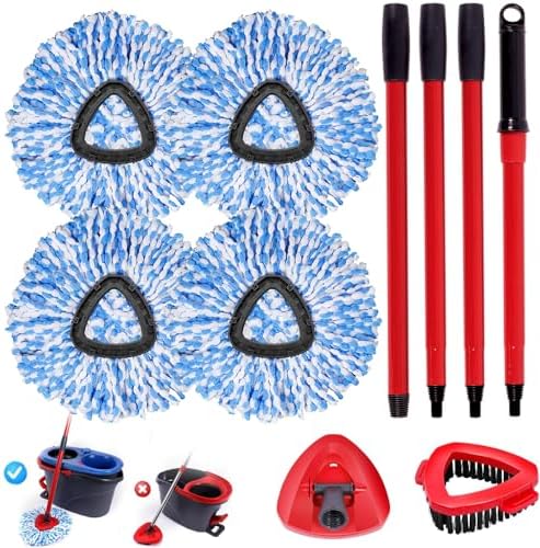 4-Pack Spin Mop Heads for Oceda RinseClean 2-Tank System